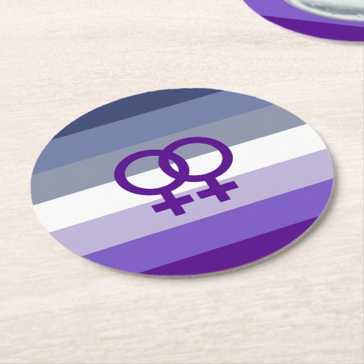 Butch Lesbian Liebe WLW Pride Runder Pappuntersetzer (Angewinkelt)