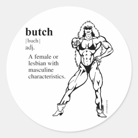 BUTCH (lesbisch) Runder Aufkleber (Vorderseite)