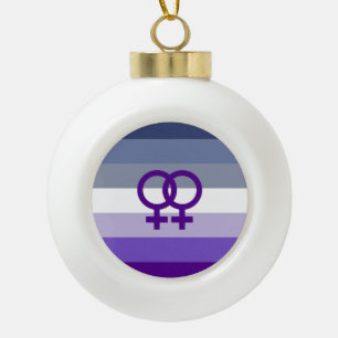 Butch-Lesbische Liebe WLW Pride Keramik Kugel-Ornament
