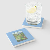 Butchart Gärten - Brentwood Bucht Steinuntersetzer (Seitenansicht)