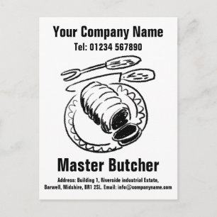 Butcher-Design zum Personalisieren. Master Butcher Postkarte