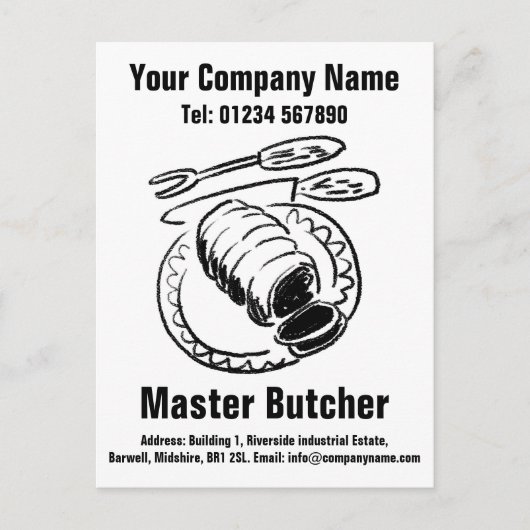 Butcher-Design zum Personalisieren. Master Butcher Postkarte (Vorderseite)