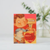 Butcher Funny Valentine Card Feiertagspostkarte (Stehend Vorderseite)