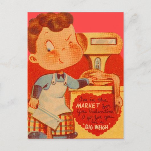 Butcher Funny Valentine Card Feiertagspostkarte (Vorderseite)
