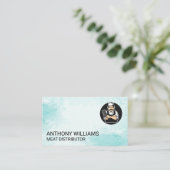 Butcher Holding Cleaver Visitenkarte (Stehend Vorderseite)