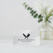 Butcher-Knife-Logo | Kulinarisch | Koch Visitenkarte (Stehend Vorderseite)