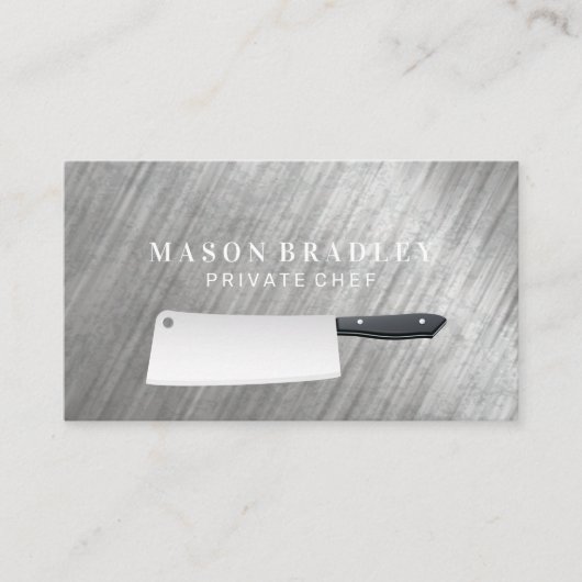 Butcher Knife | Metallhintergrund Visitenkarte (Vorderseite)