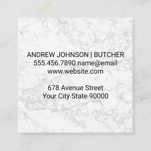 Butcher Knife | Übersicht über Rindfleisch schneid Quadratische Visitenkarte (Rückseite)