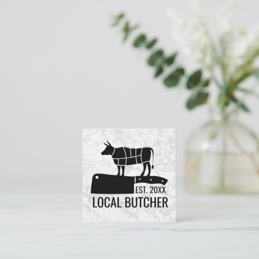 Butcher Knife | Übersicht über Rindfleisch schneid Quadratische Visitenkarte (Stehend Vorderseite)