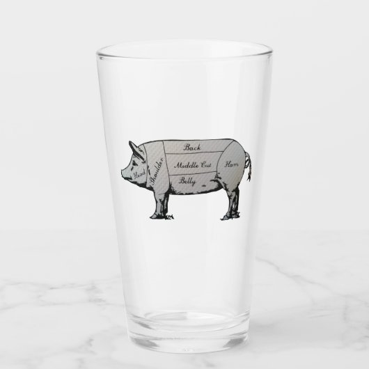 Butcher Pig Diagramm Glas (Vorderseite)