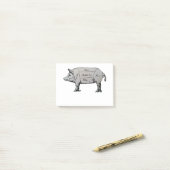 Butcher Pig Diagramm Post-it Klebezettel (Auf Schreibtisch)