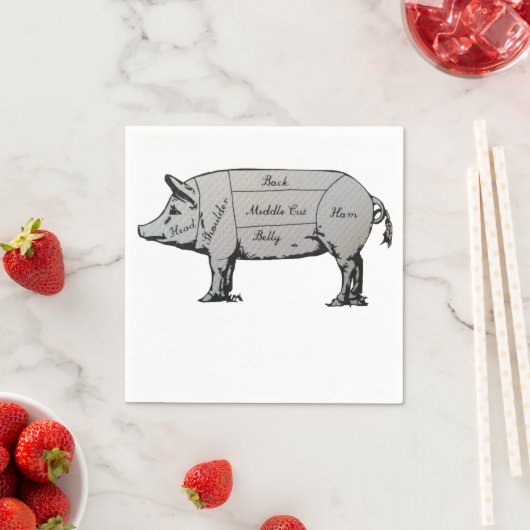 Butcher Pig Diagramm Serviette (Beispiel)