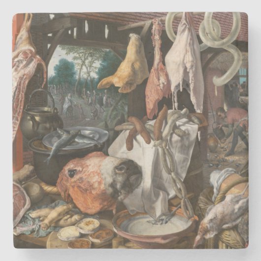 Butcher-Stall (von Pieter Aertsen) Steinuntersetzer (Vorderseite)
