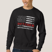 Butcher USA Flag Profession Retro Job Title Sweatshirt (Vorderseite)