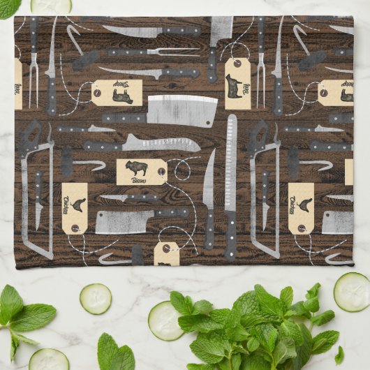 Butchers Knives Geschirrtuch (Gefaltet)