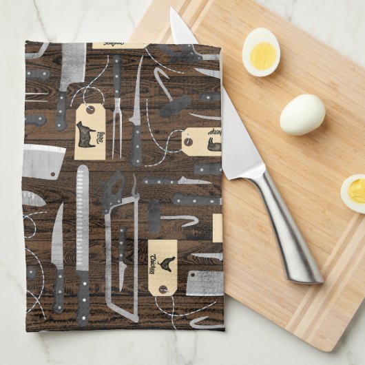 Butchers Knives Geschirrtuch (Viertel Falte)