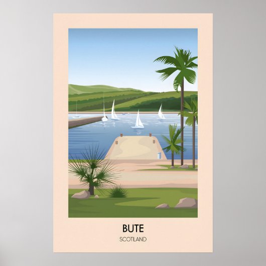 Bute Schottland Reiseplakat Poster (Vorne)