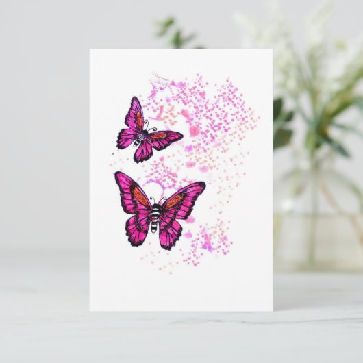 Buterfly Dankeskarte (Stehend Vorderseite)