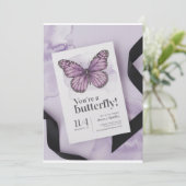 Butfu Bingginnings: Elegante Babydusche Einladung" Einladung (Stehend Vorderseite)