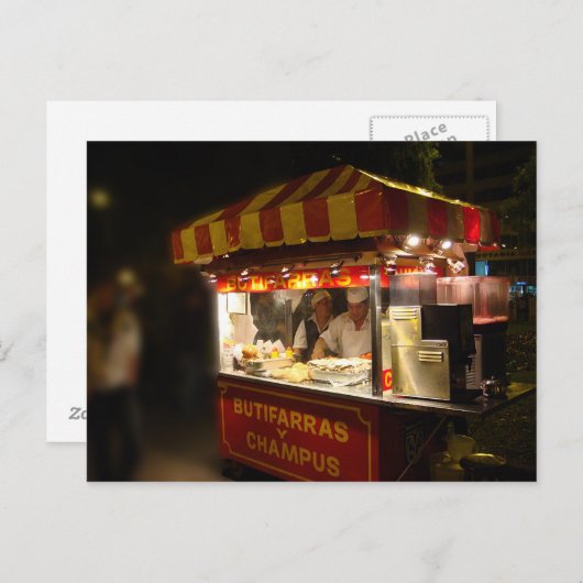 Butifarra Kiosk in einem Park in Lima, Peru Postkarte (Vorne/Hinten)