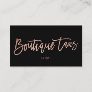 Butike bräunt Logo-Rosengoldtypographieschwarzes Visitenkarte