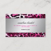 Butike-heißes Rosa-Leopard des Barock-311 Visitenkarte (Rückseite)