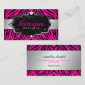 Butike-heißes RosaZebra des Barock-311 Visitenkarte (Vorne/Hinten)