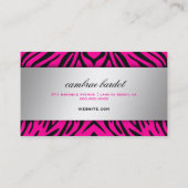 Butike-heißes RosaZebra des Barock-311 Visitenkarte (Rückseite)