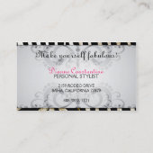 Butike-Nobler Zebra blühen Geschäfts-Karten Visitenkarte (Rückseite)