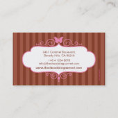 Butikeschokoladengeschäftsstreifen-Geschäftskarte Visitenkarte (Rückseite)