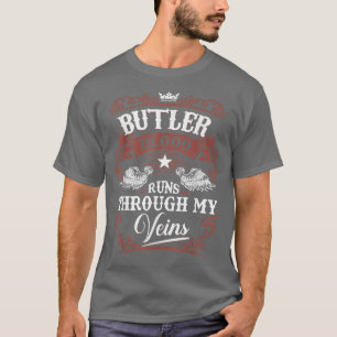 BUTLER Blut fließt durch meine Venen Familie Name T-Shirt