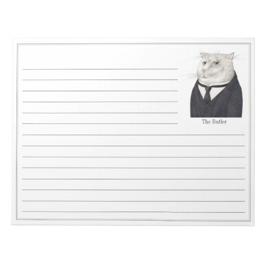 BUTLER CAT 11x8.5 Notepad + Linien Notizblock (Vorderseite)