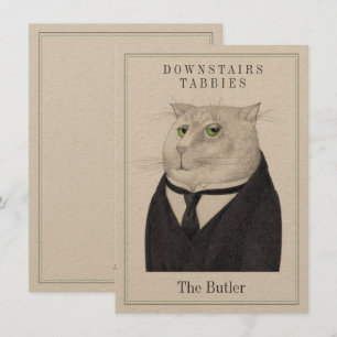 BUTLER CAT 4.5x6.25 Flachkarte + Text (bei Kraft) Feiertagskarte