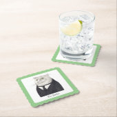BUTLER CAT Gescwungene quadratische Papierunterset Untersetzer (Vor Ort)
