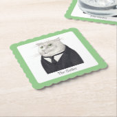 BUTLER CAT Gescwungene quadratische Papierunterset Untersetzer (angewinkelt)