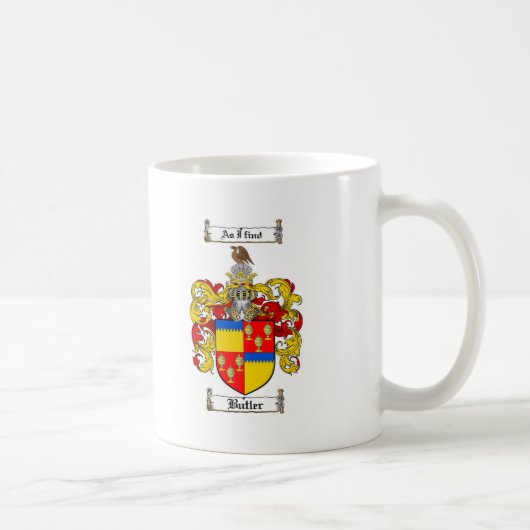 BUTLER-FAMILIENWAPPEN - BUTLER-WAPPEN KAFFEETASSE (Rechts)