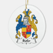 Butler-Familienwappen Keramikornament (Links)