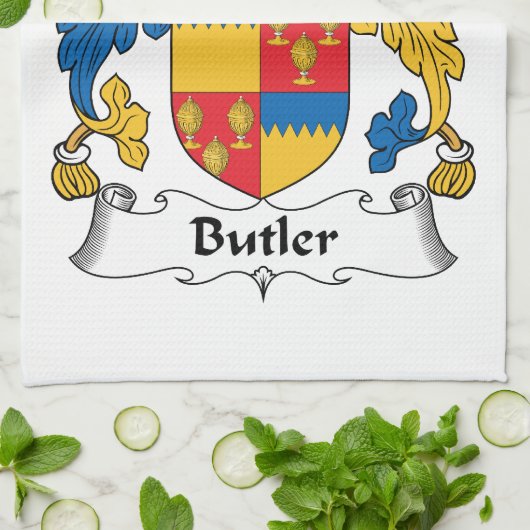 Butler-Familienwappen Küchentuch (Gefaltet)