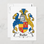 Butler-Familienwappen Postkarte (Vorne/Hinten)