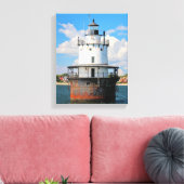 Butler Flats Lighthouse, MA Wrapped Canvas Leinwanddruck (Insitu (Wohnzimmer))