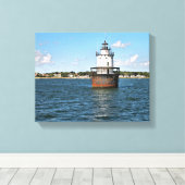Butler Flats Lighthouse, MA Wrapped Canvas Leinwanddruck (Insitu (Holzboden))