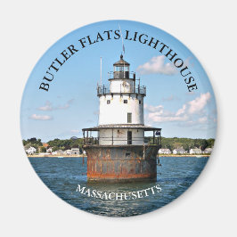 Butler Flats Lighthouse Massachusetts Round Magnet