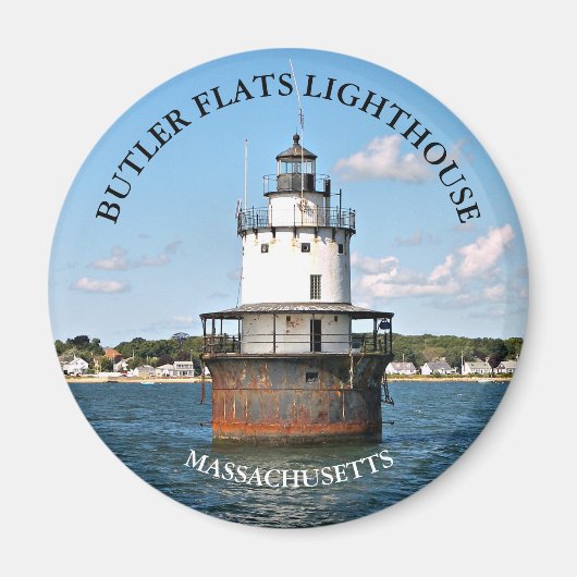 Butler Flats Lighthouse Massachusetts Round Magnet (Vorne)