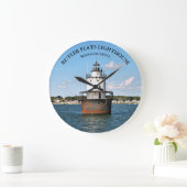 Butler Flats Lighthouse, Massachusetts Runduhr Große Wanduhr (Zuhause)