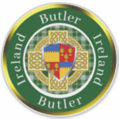 Butler Irish Shield & Celtic Cross Personalisiert Aufkleber (Vorderseite)