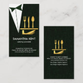 Butler-Kellner für die Gold-Geschirr, Lebensmittel Visitenkarte (Vorne/Hinten)