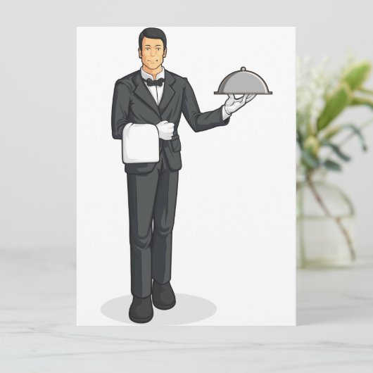 Butler- oder Kellner-Serviertablett (Stehend Vorderseite)