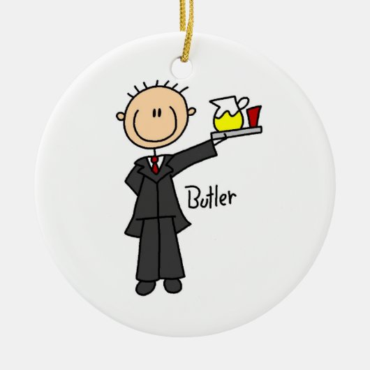 Butler-Strichmännchen Keramik Ornament (Vorne)