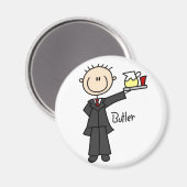 Butler-Strichmännchen-Magnet Magnet (Vorderseite/Rückseite)