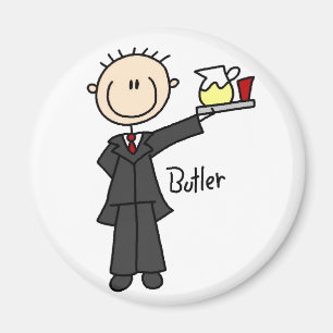 Butler-Strichmännchen-Magnet Magnet